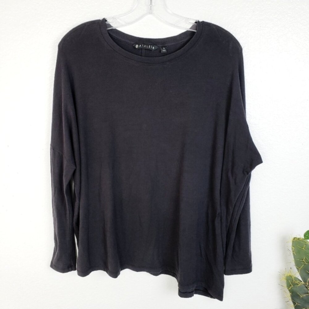 Athleta Black Cloudlight Restore Long Sleeve Pull… - image 2